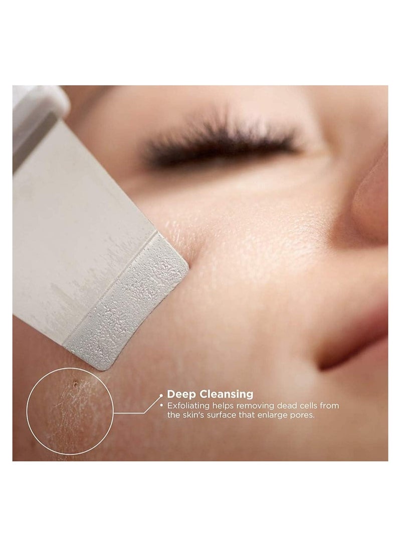 Generic Ultrasonic Skin Facial Scrubber Face Spatula, Professional Deep Cleaning Skin Dirt Blackhead Remover Reduce Wrinkles and Spot Facial Lifting Peeling Skin Care Beauty Device Tool (White)  - Image 5