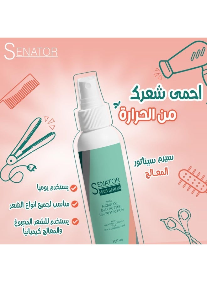 سيناتور سيروم سيناتور للشعر بزيت الأرجان – مضاد للهيشان ولمعان وحماية من الحرارة، 100 مل - Image 4