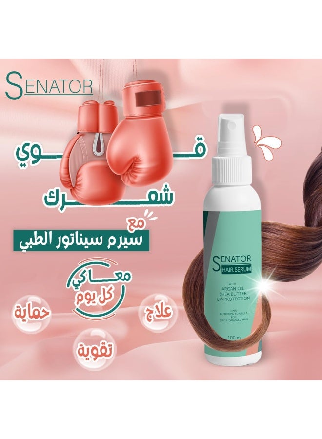 سيناتور سيروم سيناتور للشعر بزيت الأرجان – مضاد للهيشان ولمعان وحماية من الحرارة، 100 مل - Image 3