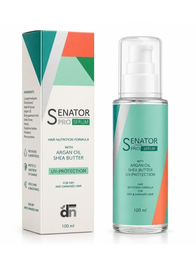 Senator Hair Serum with Argan Oil – Anti-Frizz, Shine & Heat Protection Leave-In Treatment, 100ml - Image 1