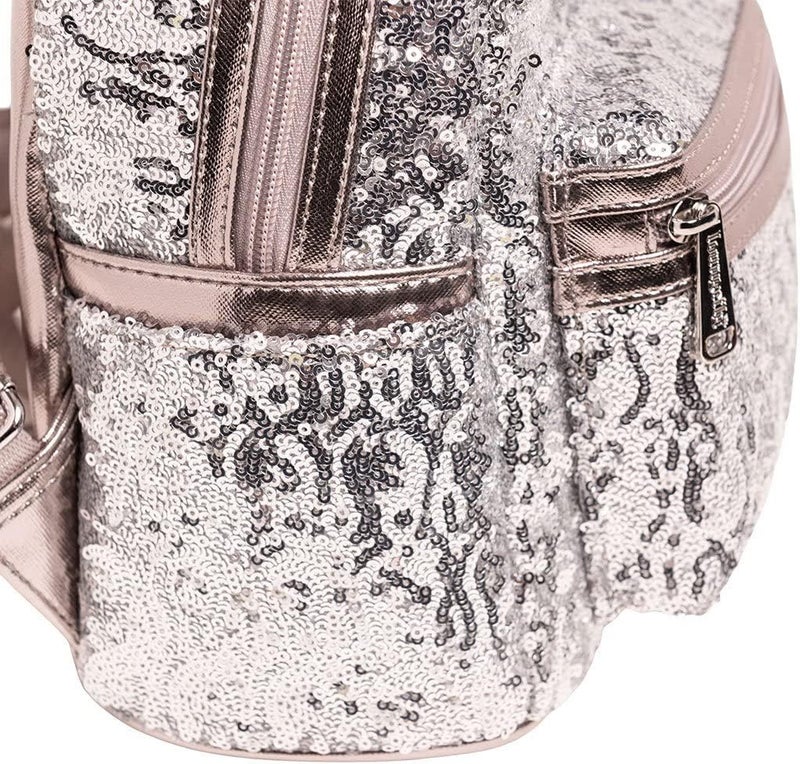 Loungefly Loungefly Disney Minnie Mouse Silver Sequin Mini Backpack - Image 5
