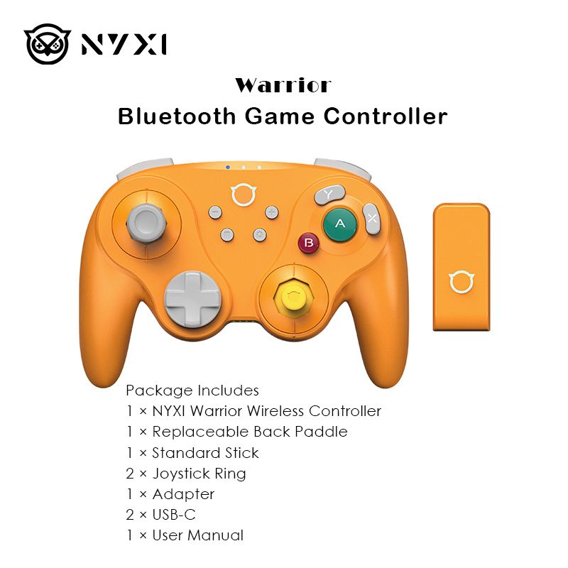 Nyxi Warrior Wireless Game Controller for PC, Nintendo Switch 2 and GameCube, Orange - Image 1