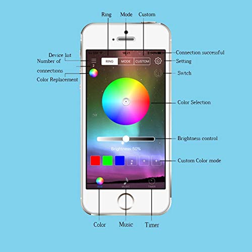 Protium Bluetooth RGB Controller for LE Strips (USB powered), Android and iOS Free App Smart LED Strip Light Controller (strip light not included) - Image 4