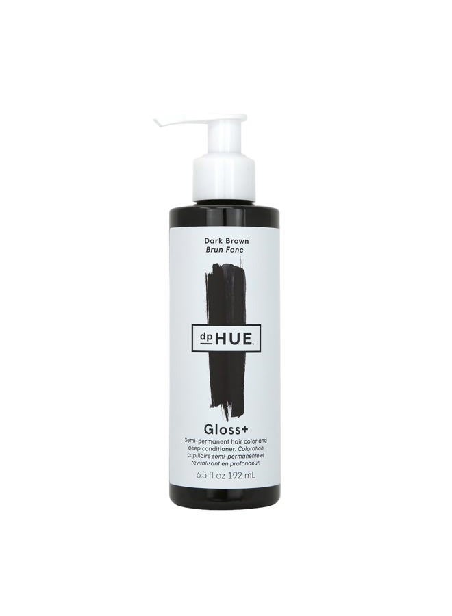 dpHUE Gloss+ Semi-Permanent Hair Color and Deep Conditioner - # Dark Brown 192ml/6.5oz - Image 1