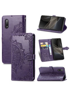 Case Cover For For Sony Xperia Ace II Mandala Flower Embossed Horizontal Flip Leather Case with Bracket / Card Slot / Wallet / Lanyard(Purple)