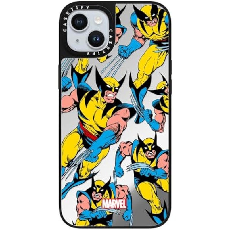 Casetify Mirror iPhone 15 Plus Case 【Deadpool & Wolverine Co-Lab / 4.9ft Drop Protection/Magsafe】 - Wolverine Pattern Case - Silver on Black - Image 4