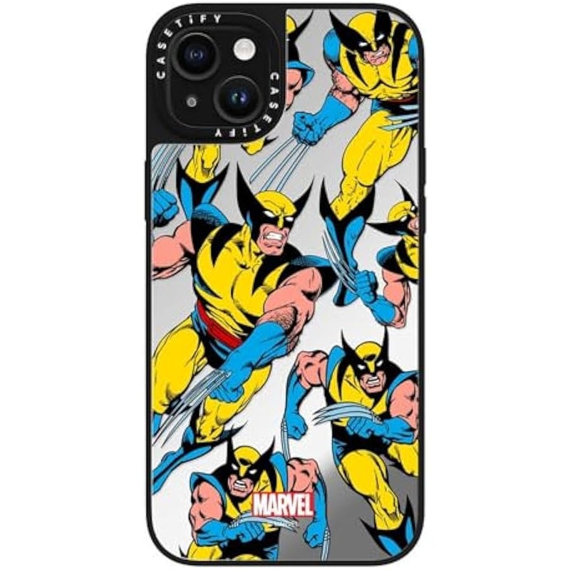 Casetify Mirror iPhone 15 Plus Case 【Deadpool & Wolverine Co-Lab / 4.9ft Drop Protection/Magsafe】 - Wolverine Pattern Case - Silver on Black - Image 5