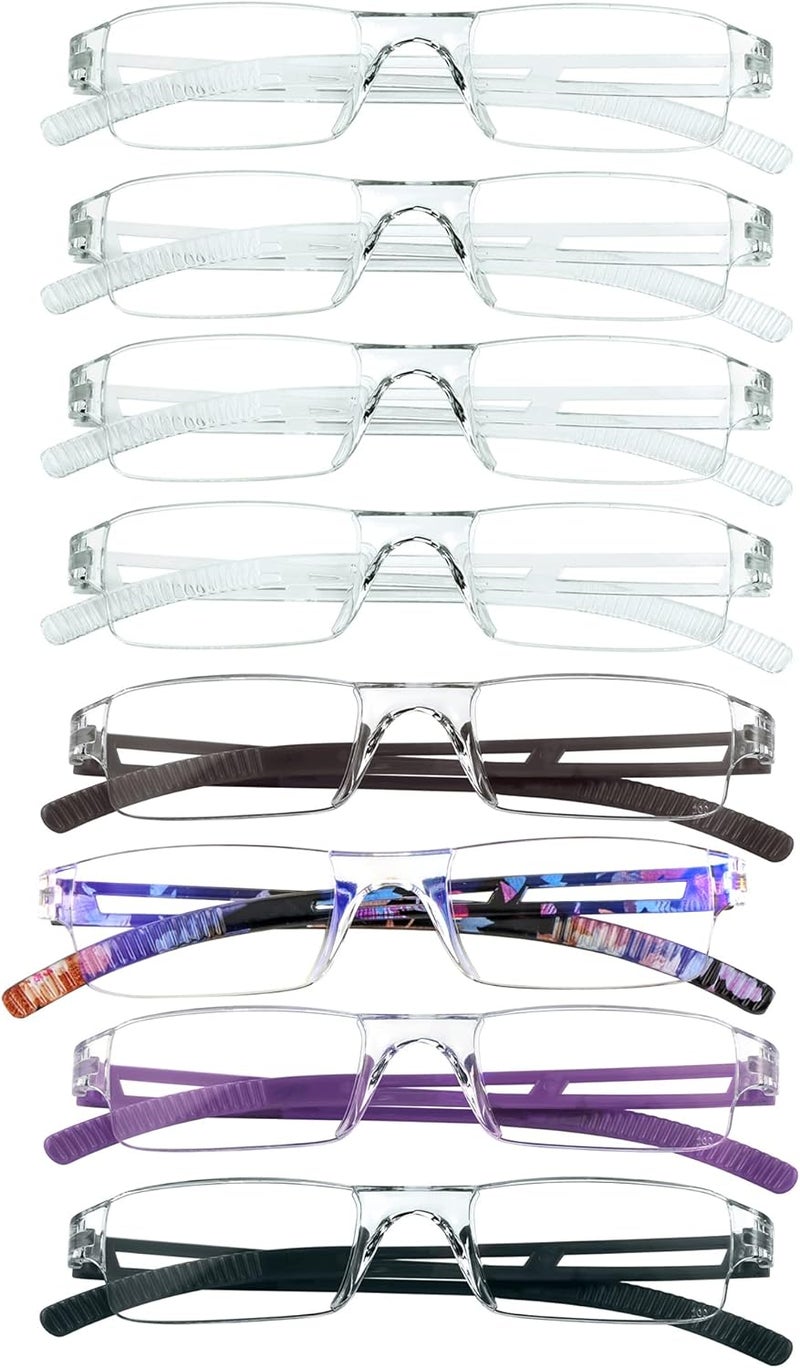 VisionGlobal 5/8 Pairs Reading Glasses, Computer Reading Glasses for Women and Men, Fashion Square Eyewear Frame - Image 1