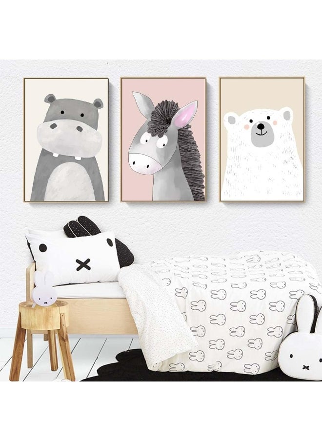 BIKCZEWIN 3PCS Cute Cartoon Animal Wall Art for Kids, Funny Bear Hippo Painting Pictures Playroom Decor for Nursery Classroom Baby Bedroom (Unframed) - pzsku/Z733F0C195101B6CEF4EBZ/45/_/1738577249/9bfd46f1-420c-48df-a894-228c66911d4c