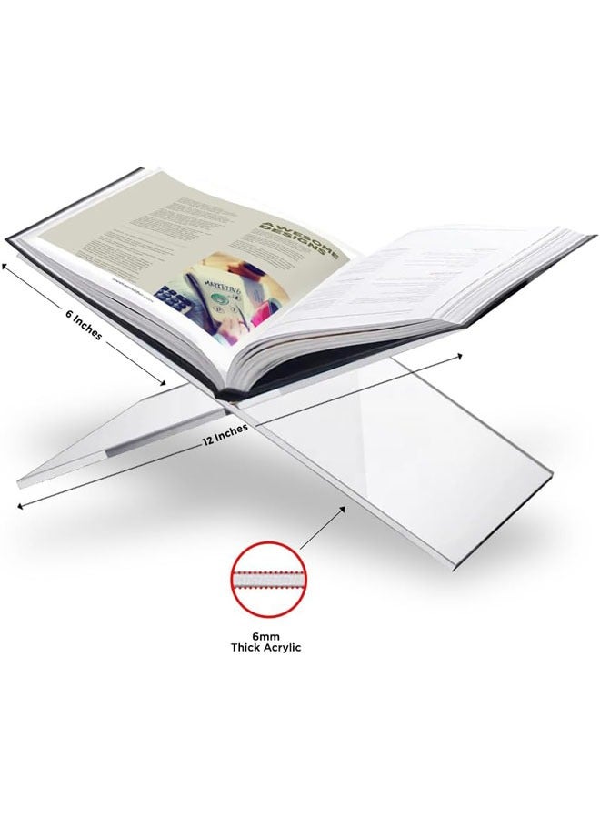 بيوينتي حامل كتب أكريليك شفاف، قاعدة عرض كتب سميكة وعملية، حامل كتب للقراءة، حامل للكتب المفتوحة والمغلقة. - Image 2