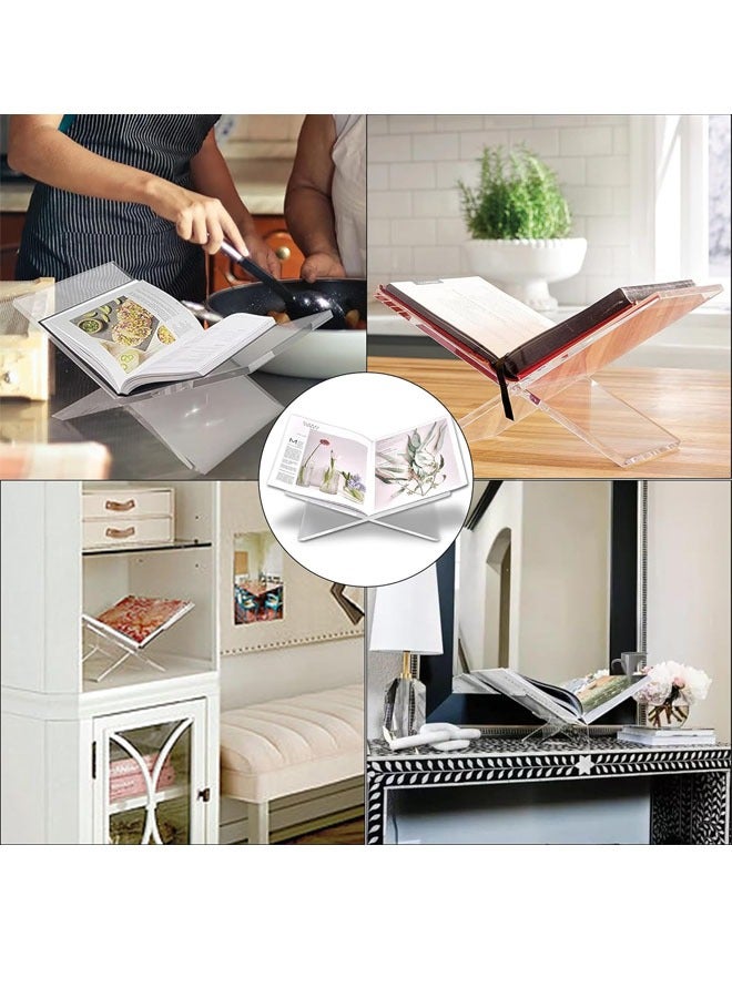 بيوينتي حامل كتب أكريليك شفاف، قاعدة عرض كتب سميكة وعملية، حامل كتب للقراءة، حامل للكتب المفتوحة والمغلقة. - Image 3