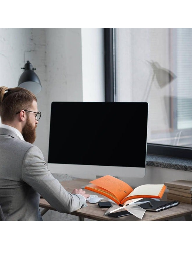 بيوينتي حامل كتب أكريليك شفاف، قاعدة عرض كتب سميكة وعملية، حامل كتب للقراءة، حامل للكتب المفتوحة والمغلقة. - Image 5