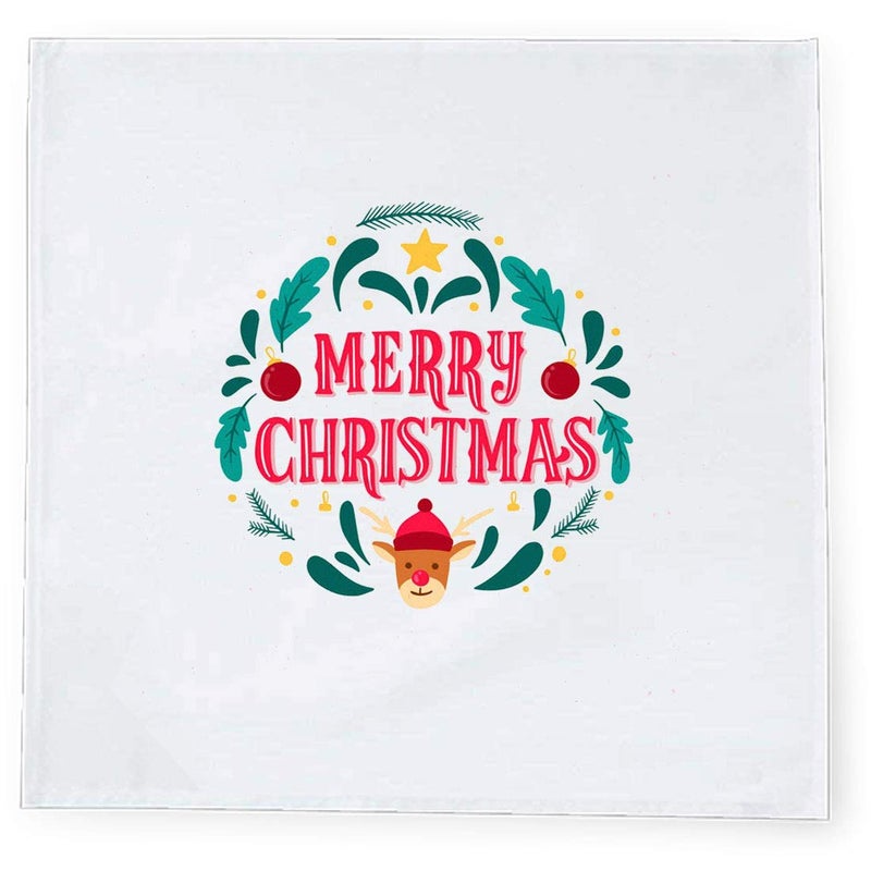 Khakee 6 Pcs Christmas Theme Tafta Silk Table Napkins 10x 10 for Xmas Decoration Christmas OrnamentsChristmas Gift npxmas166P - Image 2