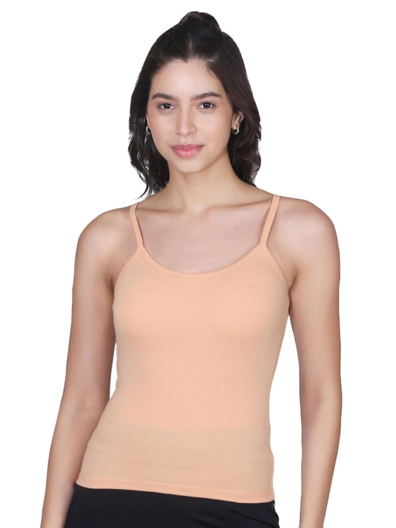 DChica Basic Cotton Camisole for Women – Pack of 3, Soft, Sleeveless, Lightweight, 100% Cotton, Breathable, Durable, and Perfect as an Everyday Layering or Summer Casual Innerwear Top_Multicolor - Image 4