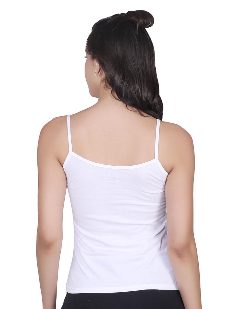 DChica Basic Cotton Camisole for Women – Pack of 3, Soft, Sleeveless, Lightweight, 100% Cotton, Breathable, Durable, and Perfect as an Everyday Layering or Summer Casual Innerwear Top_Multicolor - Image 5