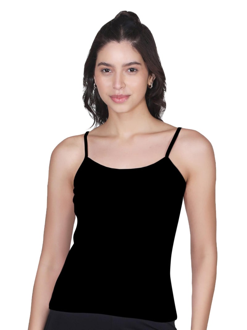 DChica Basic Cotton Camisole for Women – Pack of 3, Soft, Sleeveless, Lightweight, 100% Cotton, Breathable, Durable, and Perfect as an Everyday Layering or Summer Casual Innerwear Top_Multicolor - Image 3
