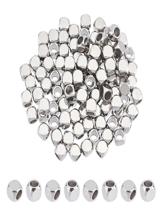 UNICRAFTALE 100pcs 4mm Stainless Steel Spacer Beads - Square, Smooth, Finding for DIY Bracelet, Necklace, Jewelry Making - Image 1