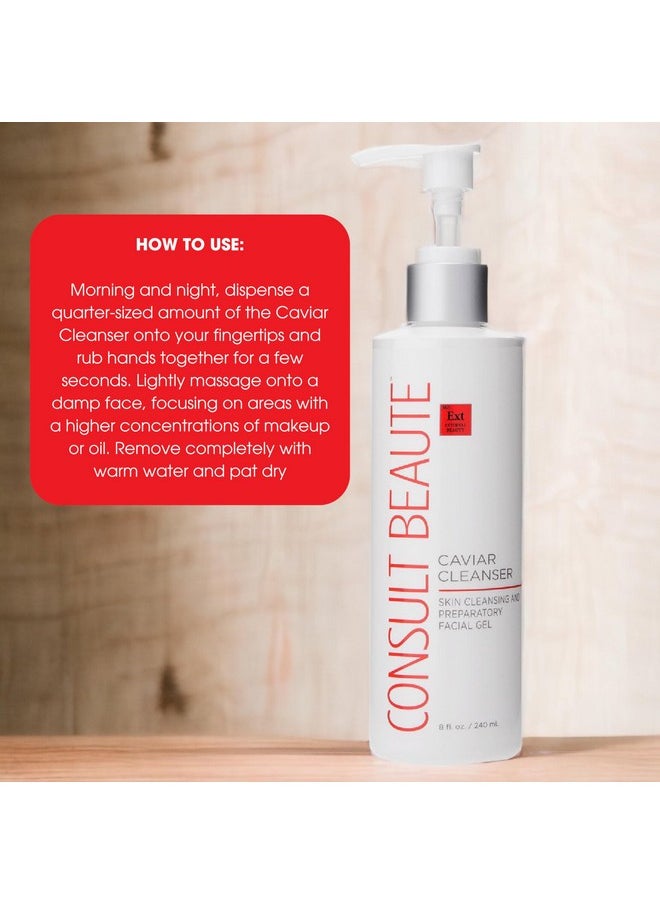 Consult Beaute - Caviar Cleanser 8 Oz Gentle Facial Wash And Makeup Remover Gel To Foam Lime Pearl Caviar Aloe Bergamot Fruit Oil Dry Normal And Oily Skin - Image 1