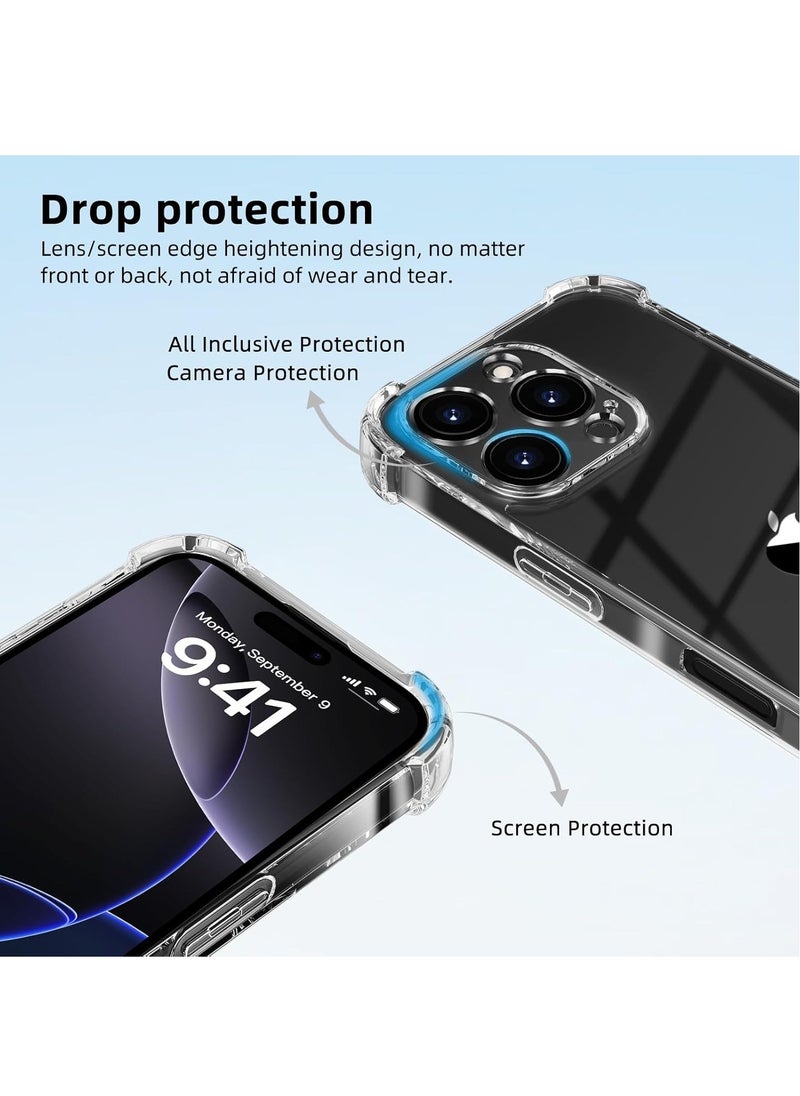 Case Compatible with iPhone 16 pro  Case, Crystal Clear Case Designed for iPhone 16 pro TPU Case with 4 Corners Shockproof Protection and Camera Protection Anti-Fall Clear Case