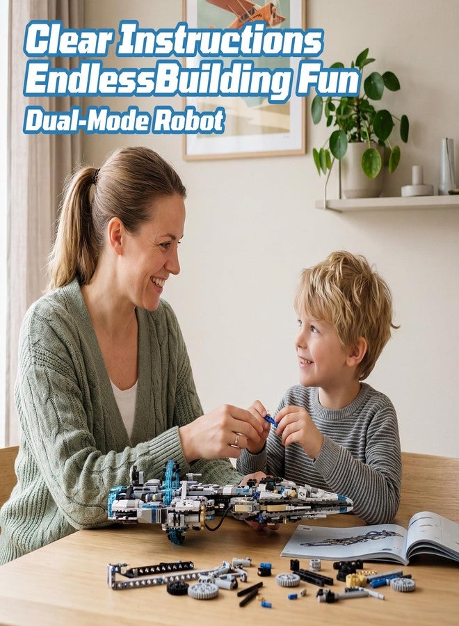 HPROMOT 2-in-1 STEM Robot Building Kit, 1468 PCS APP & Remote Control Space Robot Toys for Kids Ages 8-16, Engineering Technic Coding Robotic Kit, Educational Science Set Birthday Gift for Boys Girls - Image 3