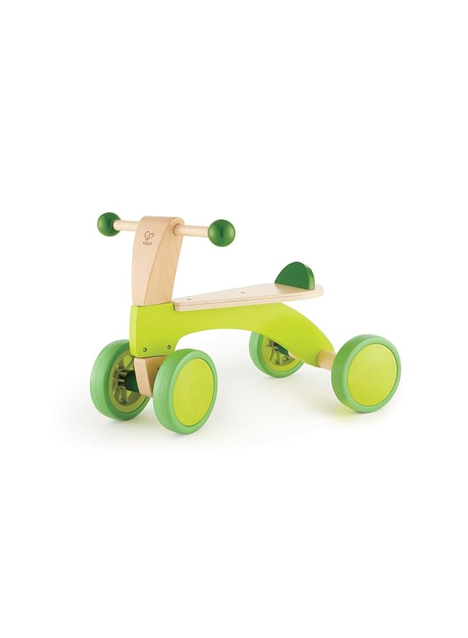 Hape Scoot Around Ride On Wood Bike | Award Winning Four Wheeled Wooden Push Balance Bike Toy For Toddlers With Rubberized Wheels Bright Green L: 20.5 W: 12.8 H: 15.1 Inch E0101 - Image 1