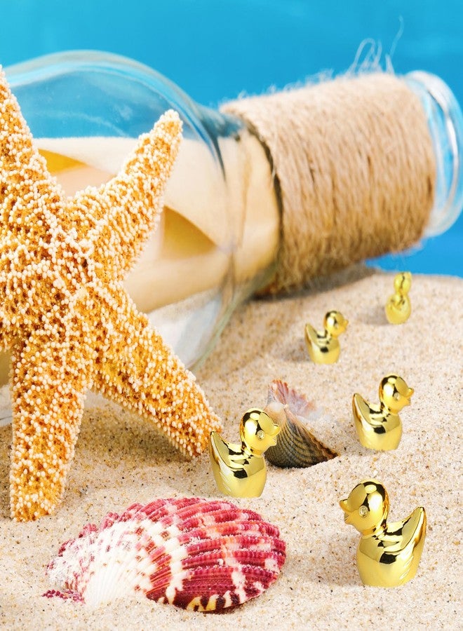 Yaocom مجموعة ياوكوم من 100 قطعة من تماثيل البط الذهبي الصغيرة، تماثيل البط الذهبي، زينة حدائق مصغرة، زينة بيوت الدمى، زينة الكيك، نباتات مزروعة في أصص، زينة يدوية للحفلات والهدايا - Image 5