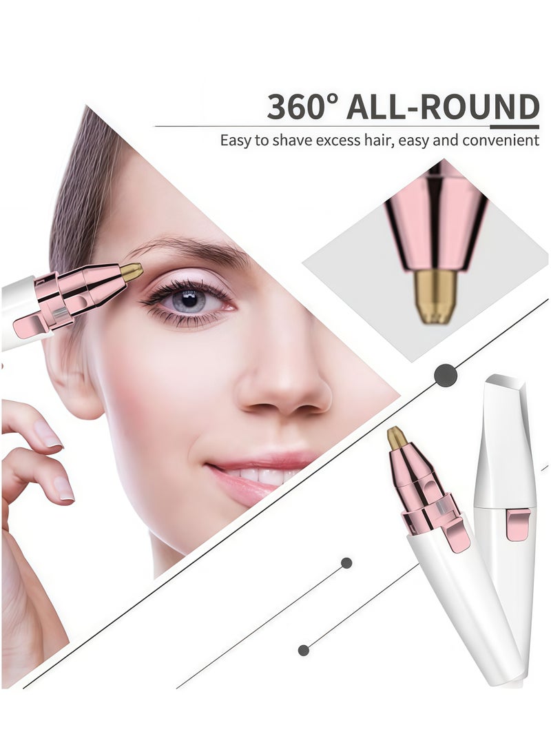 بلو هول سيدة غير مؤلم الكهربائية الحاجب المشقق مع 2 استبدال الرأس الحاجب مشذب الوجه الرعاية المزدوجة مع إزالة الشعر من الوجه لطيف لا تؤذي الجلد - Image 4