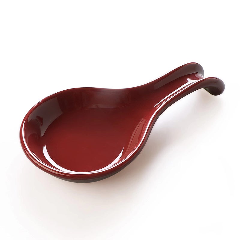 ONEMORE Ceramic Spoon Rest for Stove Top  Extra Wide HeatResistant Ladle Holder for Kitchen Counter UtensilsTools  Large Red