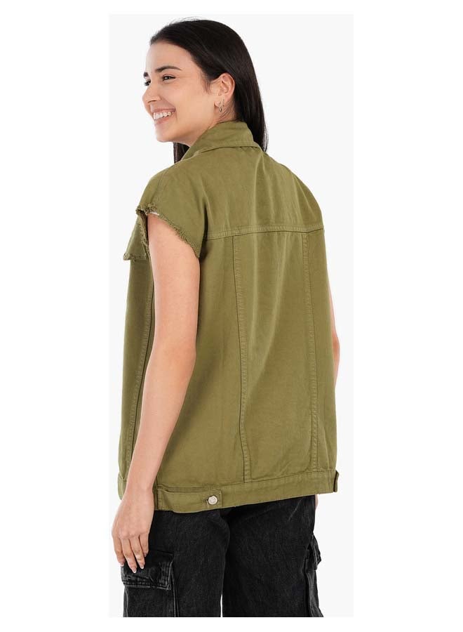 Carina Raw Hem Denim Vest  - Image 3