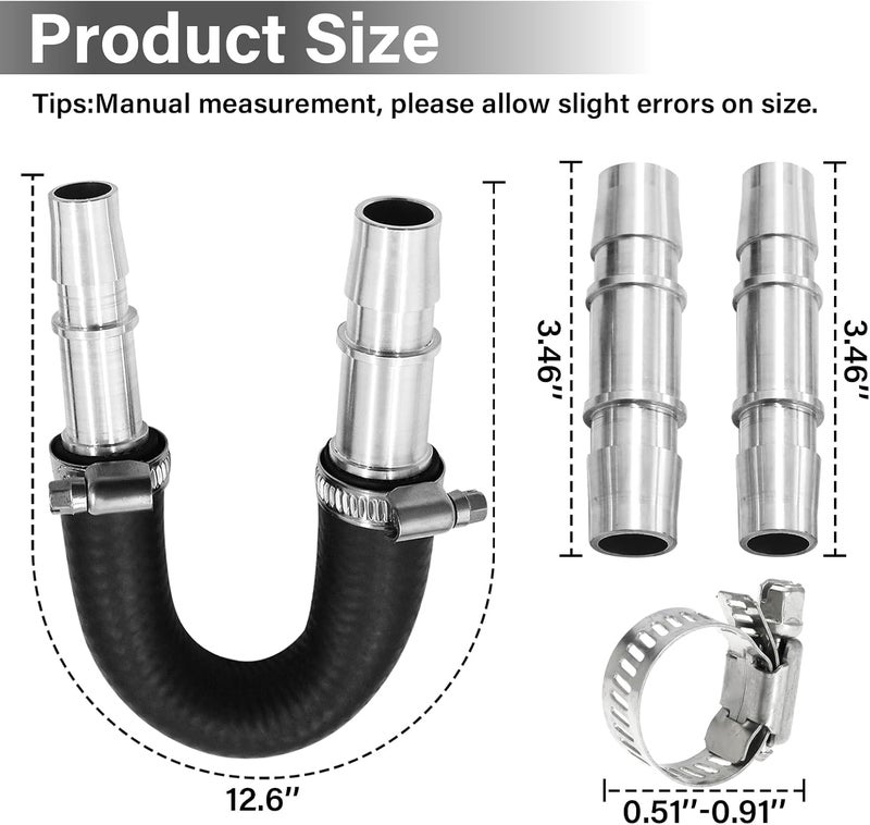 NIULPFZTK Heater Core Bypass Kit, 626-001 Engine Heater Core Flush Kit with 5/8" 3/4" Hose for Most Common Heater Hoses - Image 2