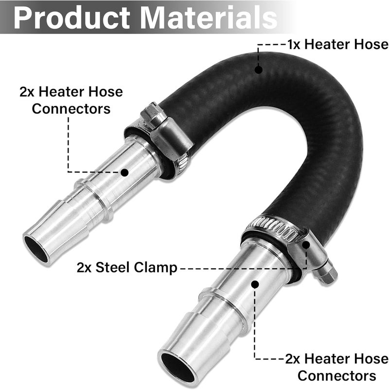 NIULPFZTK Heater Core Bypass Kit, 626-001 Engine Heater Core Flush Kit with 5/8" 3/4" Hose for Most Common Heater Hoses - Image 3
