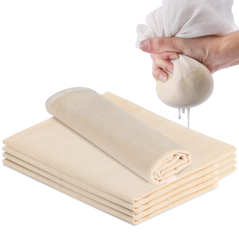 CUNQN Cheesecloth 50x50CM Cheese Cloths Unbleached Cheese Cloth Ultra Fine Cheesecloths for Straining Cooking Baking Cheese Making Juicing 5PCS