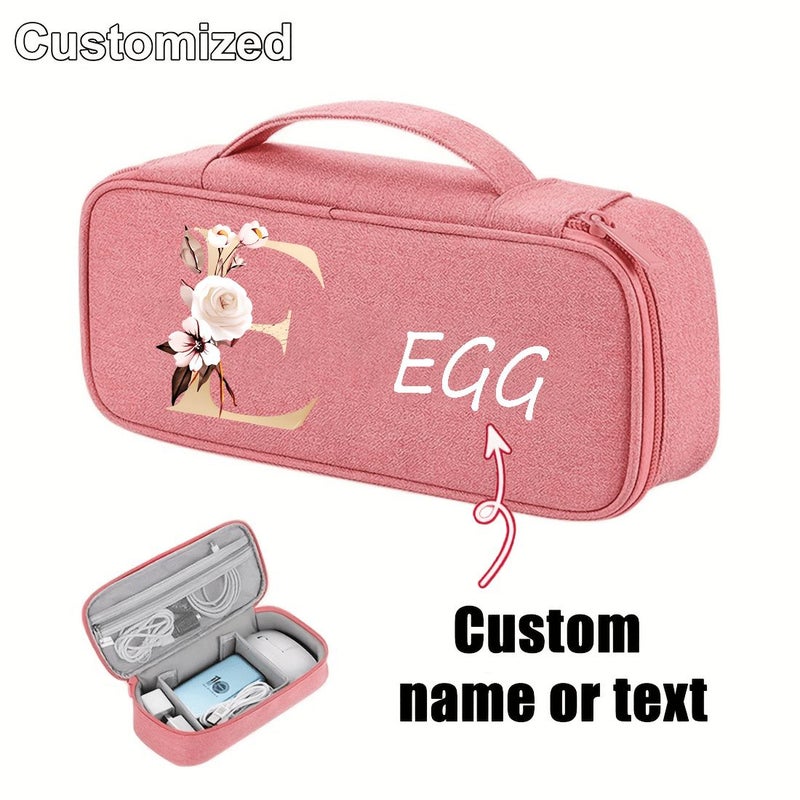 Navy Blue 1 Piece Personalized Storage Bag With Custom Name For Cable Management And Charger Organization - Image 4