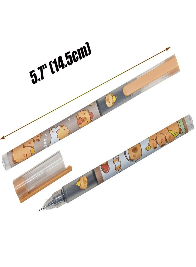 Lopenle 12 PCS Novelty Capybara Pen Themed Rollerball Pen Animal Pens - Black Ink - Smooth Writing Tool for School, Office, and Everyday Use - Image 4