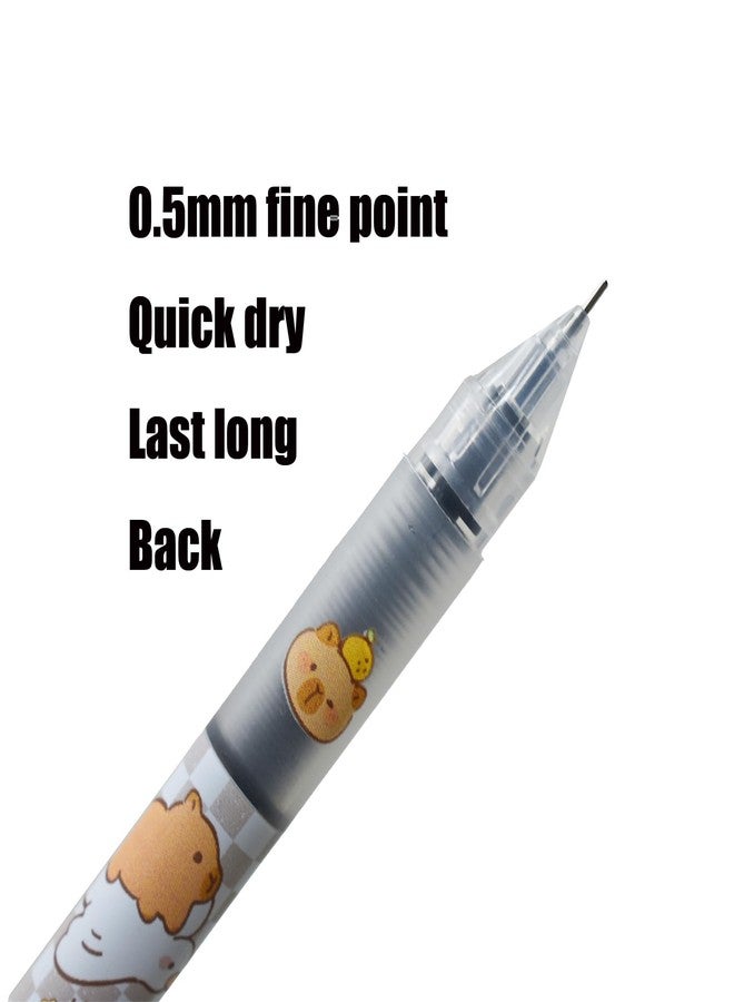 Lopenle 12 PCS Novelty Capybara Pen Themed Rollerball Pen Animal Pens - Black Ink - Smooth Writing Tool for School, Office, and Everyday Use - Image 2