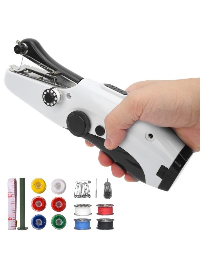 Handheld Sewing Machine, Hand Sewing Tool with Sewing Kit Mini Portable Sewing Machine Home Quick Repair and Sewing Craft Essentials Easy to Use and Fast Sewing (Black) - Image 1