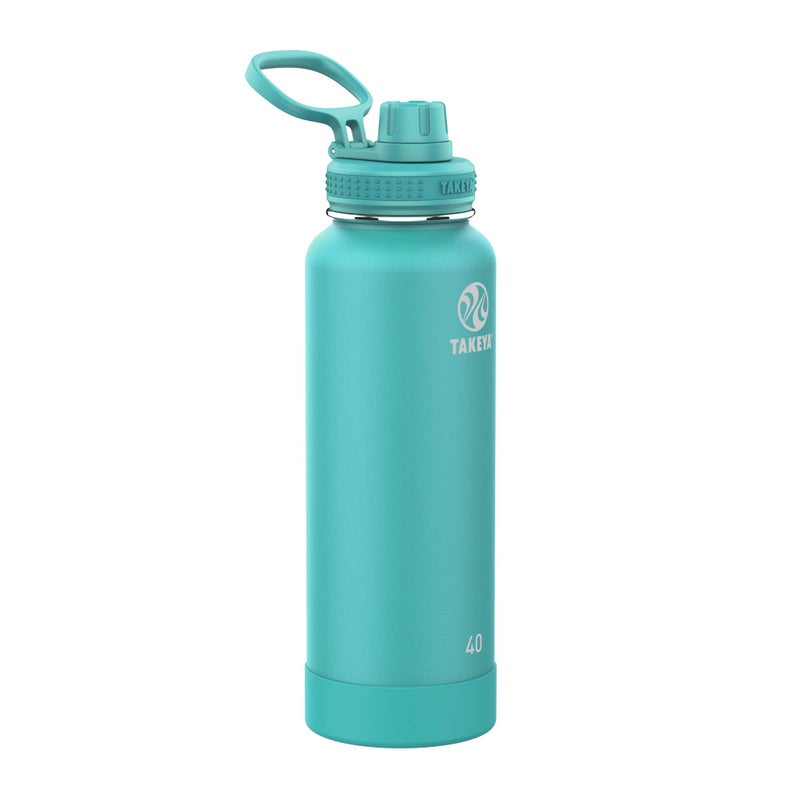 Takeya 40 oz CP Signature Pickleball Stainless Steel Insulated Water Bottle with Choice of Lid  Dropshot Teal - Image 1