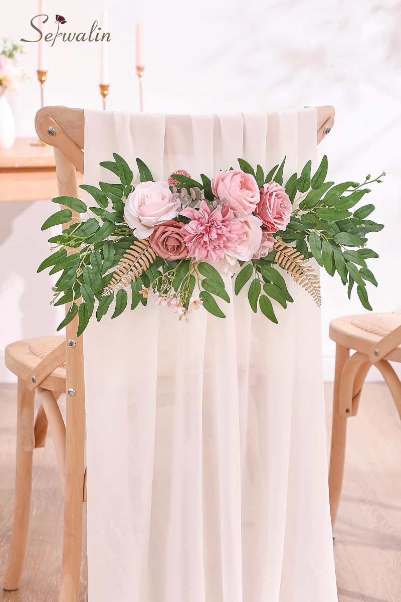 Serwalin Artificial Flowers Dusty Pink Silk Fake Flowers for DIY Wedding Bouquets Cake Flowers Spring Decor Table Centerpieces Arrangements Baby Shower Decoration - Image 5
