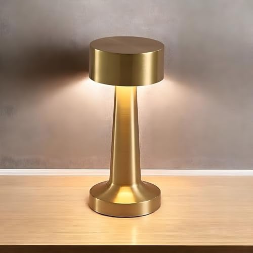 CLAPONE LED Table Lamp – Touch Control with 3 Brightness Levels & 3 Color Modes | Rechargeable Metal Desk Lamp for Bedroom, Nightstand, Living Room, Office & Study Table (Glod, 1 Pcs) - Image 1