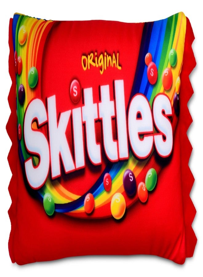 iscream Skittles Package Photoreal Print 12" x 7" Microbead Mini Accent Pillow - Image 1