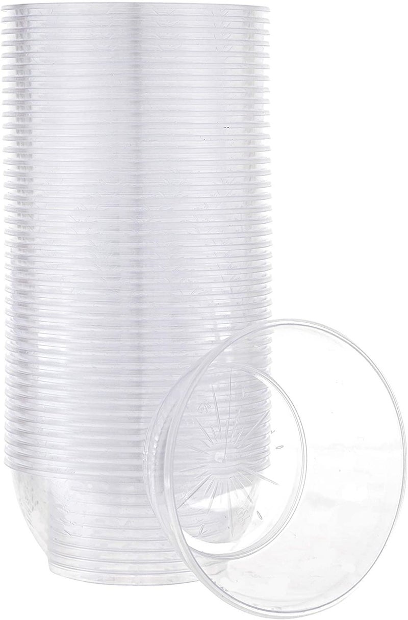 KAHEIGN 60Pcs Mini Dessert Bowls 180ml Plastic Round Dessert Cups Clear Parfait Appetizer Cup Reusable Serving Bowl for Dessert Pudding Mousse Party 9 x 4cm