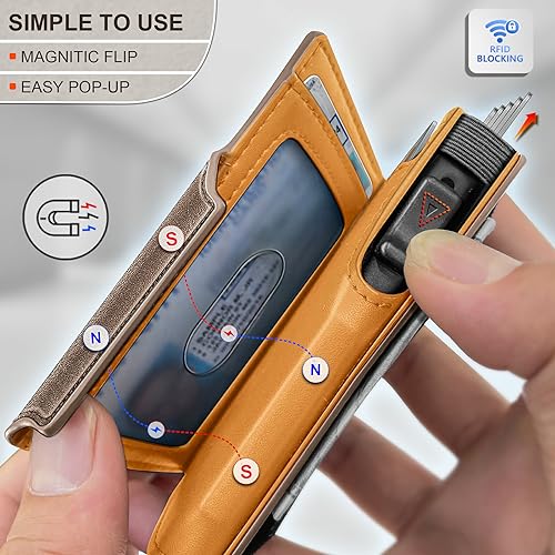 KEMISANT Airtag Wallet Men,Mens Slim Front Pocket Wallet Money Clip Standard or Apple Airtag Use 3.8"×2.8"×0.9" - Image 4