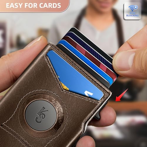 KEMISANT Airtag Wallet Men,Mens Slim Front Pocket Wallet Money Clip Standard or Apple Airtag Use 3.8"×2.8"×0.9" - Image 5