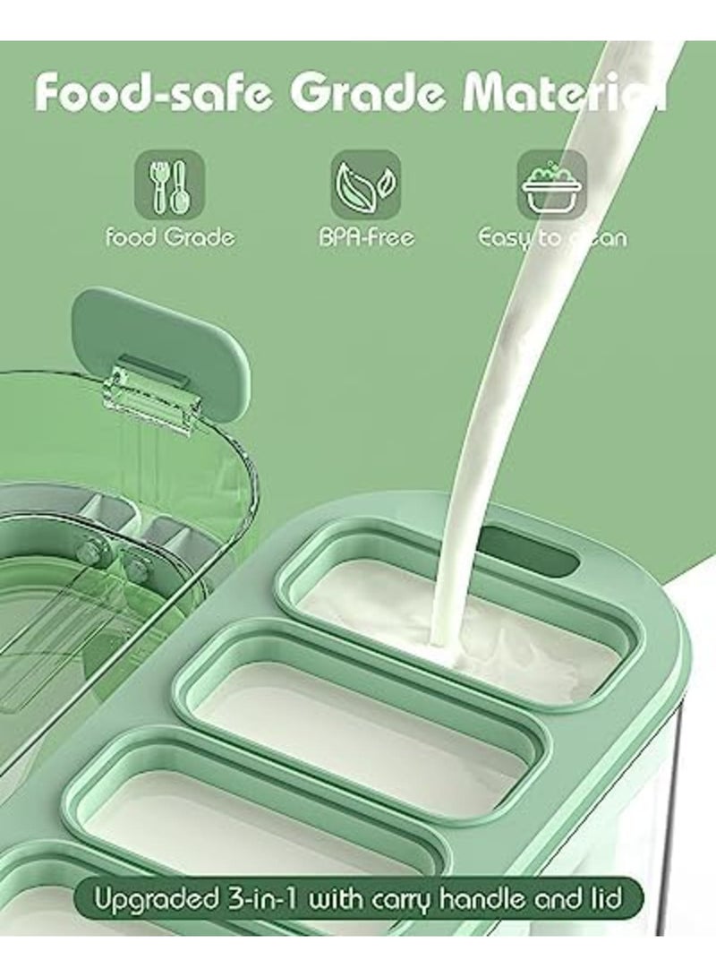 SYOSI Popsicles Molds, 6 Pieces Ice Pop Molds with Lid, Easy-Release BPA-free Popsicle Maker Molds, Ice Pop Molds Homemade Popsicle Ice Pop Maker with Popsicle Sticks - Image 4