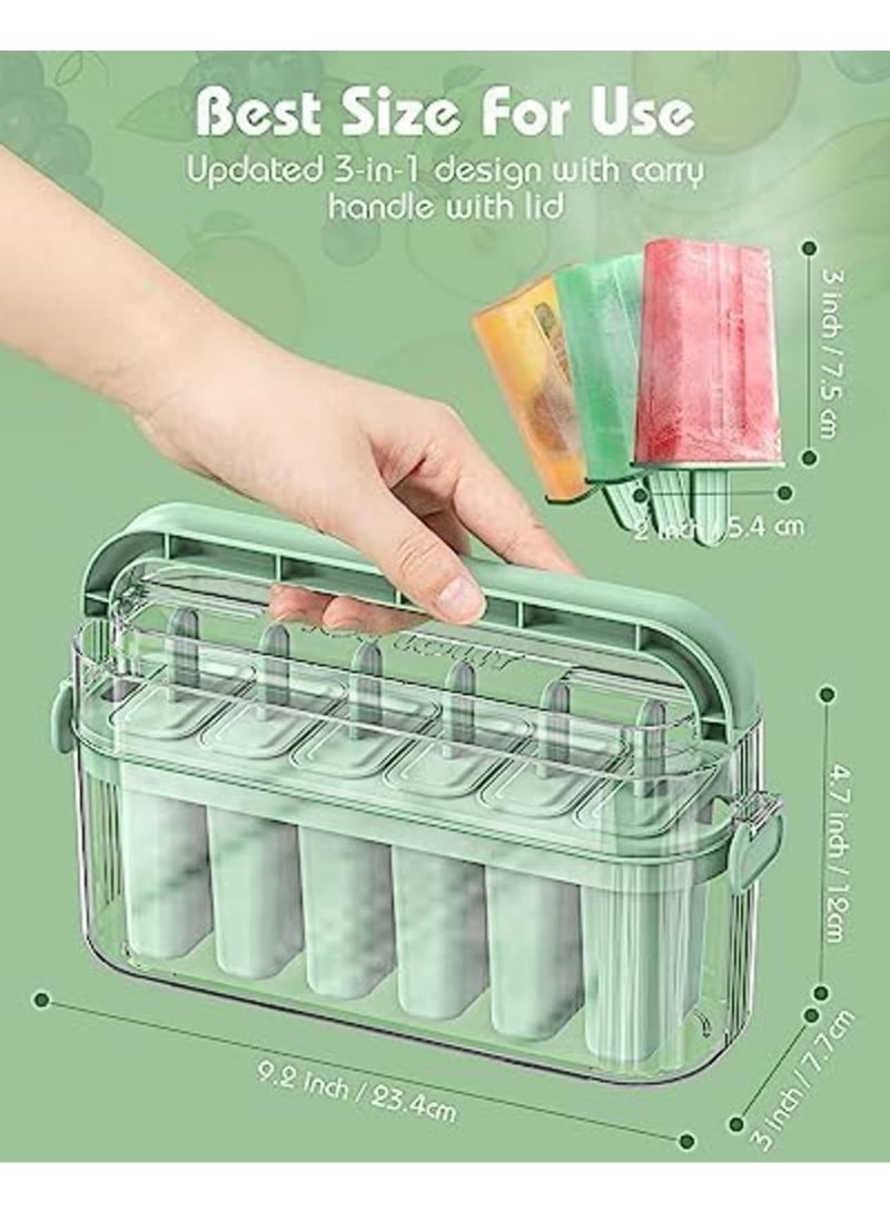 SYOSI Popsicles Molds, 6 Pieces Ice Pop Molds with Lid, Easy-Release BPA-free Popsicle Maker Molds, Ice Pop Molds Homemade Popsicle Ice Pop Maker with Popsicle Sticks - Image 5