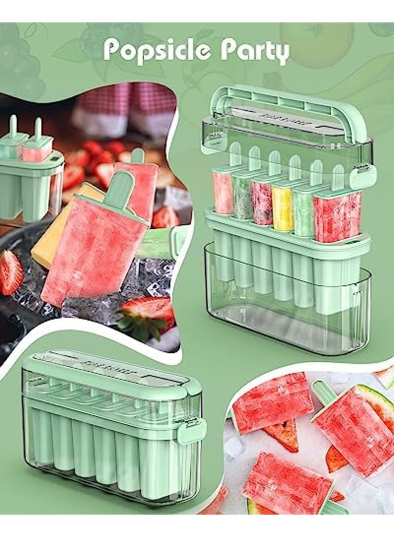 SYOSI Popsicles Molds, 6 Pieces Ice Pop Molds with Lid, Easy-Release BPA-free Popsicle Maker Molds, Ice Pop Molds Homemade Popsicle Ice Pop Maker with Popsicle Sticks - Image 2