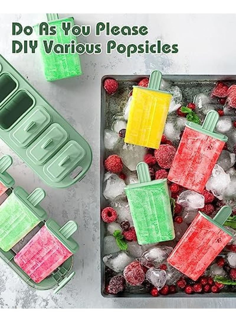 SYOSI Popsicles Molds, 6 Pieces Ice Pop Molds with Lid, Easy-Release BPA-free Popsicle Maker Molds, Ice Pop Molds Homemade Popsicle Ice Pop Maker with Popsicle Sticks - Image 3