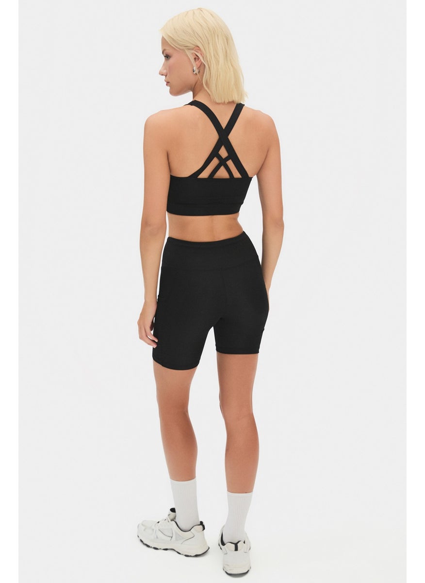 JOYSTAR - Women's White High Waist Slimming Double Pocket Short Sports Leggings - Image 1