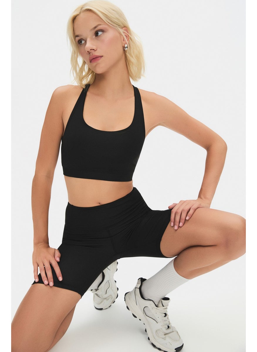 JOYSTAR - Women's White High Waist Slimming Double Pocket Short Sports Leggings - Image 1