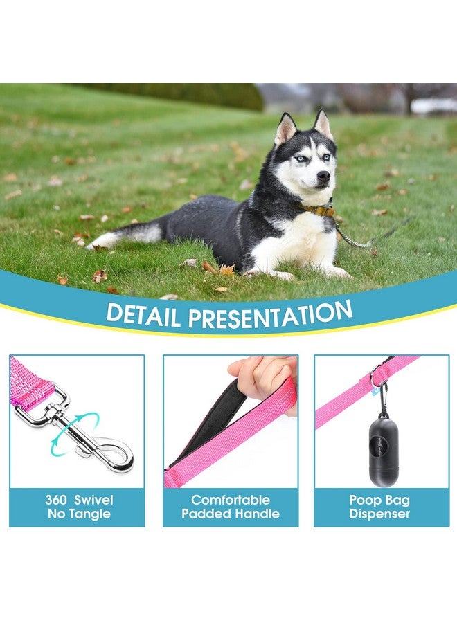 با بِت مقود الكلب بمقبضين من BAAPET، مقابض مبطنة ناعمة مزدوجة مع مقبض للتحكم في حركة المرور للكلاب الصغيرة والمتوسطة أو الكبيرة (3/4 بوصة × 5 قدم، وردي) - Image 3